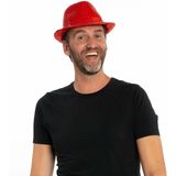 Folat - Verkleedkleding set - Glitter hoed/stropdas rood volwassenen