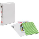 2x Speelkaartenhouders / kaartenstandaarden - Inclusief 54 speelkaarten groen - Hout - 3,5 x 8,5 x 46,0 cm - Standaarden