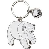 2x stuks metalen ijsbeer dieren sleutelhanger 5 cm - Cadeau artikelen