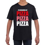 Dreaming of pizza fun t-shirt - zwart - kinderen - Feest outfit / kleding / shirt