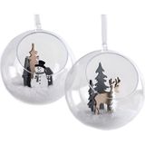 DIY open kerstballen - 2x stuks - transparant - 8 cm