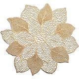 Zeller placemats bloemen vorm - 8x - kunststof - 49 x 47 cm - goud