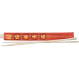 Eetstokjes gemaakt van bamboe in rood papieren zakje 24x stuks - Herbruikbare eetstokjes voor sushi - Milieuvriendelijk