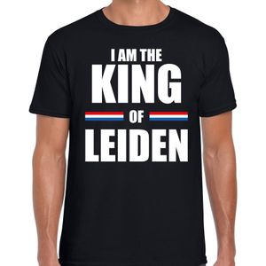 Koningsdag t-shirt I am the King of Leiden - zwart - heren - Kingsday Leiden outfit / kleding / shirt