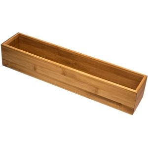 Bestekbak/keuken organizer - 1-vaks - bamboe - 38 x 8 x 7 cm