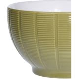 Excellent Houseware Soepkommen/serveer schaaltjes - Venice - keramiek - D14 x H8 cm - groen - Stapelbaar