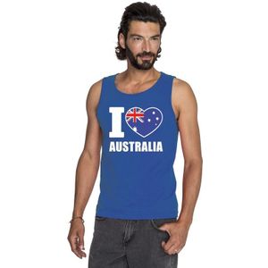 Blauw I love Australie supporter singlet shirt/ tanktop heren - Australisch shirt heren