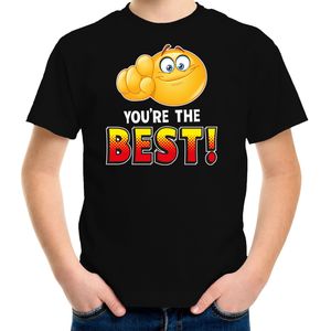 Funny emoticon t-shirt youre the best zwart voor kids -  Fun / cadeau shirt