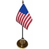 4x stuks Tafelvlaggetjes USA/Amerika op voet van 10 x 15 cm - Feestartikelen en versieringen