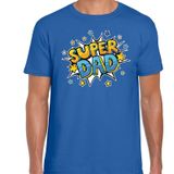 Super dad cadeau t-shirt blauw voor heren - vaderdag / verjaardag kado shirt voor papa