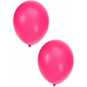 Bellatio Decorations ballonnen - 30 stuks - neon roze - 27 cm - helium of lucht - verjaardag / versiering