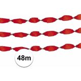 2x Feest of verjaardag versiering slingers rood 24 meter