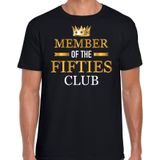 Member of the fifties club cadeau t-shirt - zwart - heren - 50 jaar verjaardag kado shirt / outfit / Abraham
