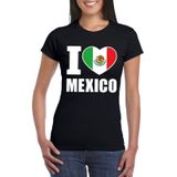 Zwart I love Mexico supporter shirt dames - Mexicaans t-shirt dames