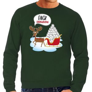 F#ck coronavirus foute Kerstsweater / Kerst trui groen voor heren - Kerstkleding / Christmas outfit