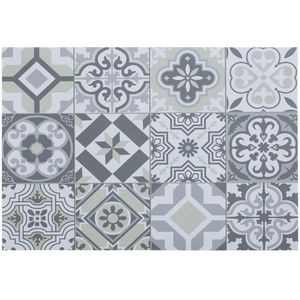 Rechthoekige placemat mozaiek grijs - vinyl - 45 x 30 cm - Onderleggers