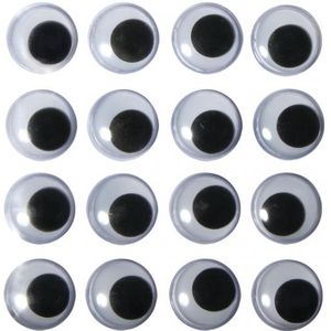 64x stuks zelfklevende wiebel oogjes 15 mm - Hobby knutselen ogen artikelen