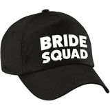 Vrijgezellenfeest dames petjes pakket - 1x Bride to Be roze + 5x Bride Squad zwart - Vrijgezellen vrouw artikelen/ accessoires