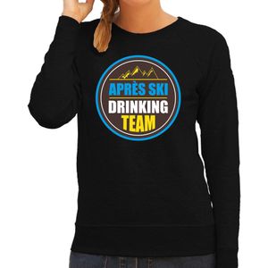 Apres ski trui Apres ski drinking team zwart  dames - Wintersport sweater - Foute apres ski outfit/ kleding/ verkleedkleding