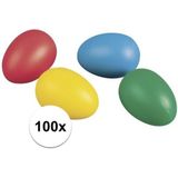 100 gekleurde plastic eieren  - Paasversiering / Paasdecoratie