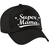 Super mama moederdag cadeau pet / baseball cap zwart voor dames -  kado voor moeders