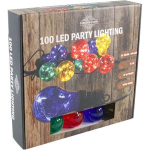 Feestverlichting timer lichtsnoer met 10 gekleurde bolletjes - Partylights/tuinverlichting/feestverlichting
