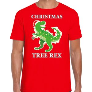 Christmas tree rex Kerstshirt / Kerst t-shirt rood voor heren - Kerstkleding / Christmas outfit