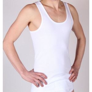 Set van 4x stuks beeren heren hemd/singlet wit 100% katoen - Herenondergoed hemden, maat: XL