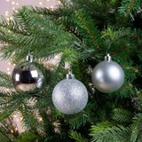 Decoris Kerstballen - 30 stuks - zilverkleurig - mat en glans - 6 cm