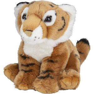 Pluche Bruine tijger knuffel van 22 cm - Dieren speelgoed knuffels cadeau - Safari dieren