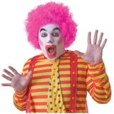 Clown verkleed set volwassenen - roze pruik/schmink/neus/handschoenen