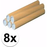 8x A1 Poster kokers 68 x 10 cm van karton - Verzendkokers - Hobbymateriaal kokers