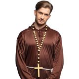 Boland Carnaval/verkleed accessoires Non/priester/dominee/monnik - ketting met kruis - kralen - kunststof