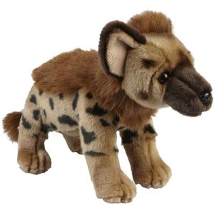 Pluche bruine hyena knuffel 28 cm - Hyenas wilde dieren knuffels - Speelgoed voor kinderen