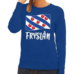 Blauwe sweater met Friese vlag dames - Fryslan truien