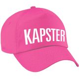 Kapster verkleed pet roze voor dames en heren - kapster baseball cap - carnaval verkleedaccessoire / beroepen caps