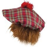 2x stuks Schotse pet rood met haar - Carnaval verkleed hoeden/petjes voor uw outfit