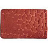 MSV Badkamerkleedje/badmat tapijt - kiezel motief - vloermat - terracotta - 50 x 80 cm - laagpolig