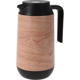 2x stuks koffie/thee thermoskannen houtlook 1000 ml - Isoleerkannen voor warme / koude dranken