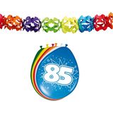 Folat Party 85e jaar verjaardag feestartikelen versiering - 16x ballonnen/2x slingers van 6 meter