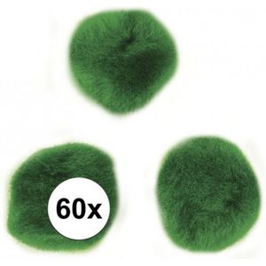 60x knutsel pompons 15 mm groen