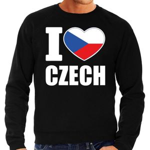 I love Czech supporter sweater / trui voor heren - zwart - Tsjechie landen truien - Tsjechische fan kleding heren