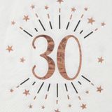 Verjaardag feest bekertjes/bordjes en servetten leeftijd - 60x - 30 jaar - rose goud