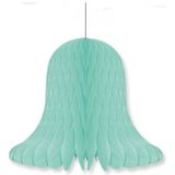 2x Mintgroene decoratie klokken/kerstklokken lampionnen 30 cm - feestversiering/kerstversiering