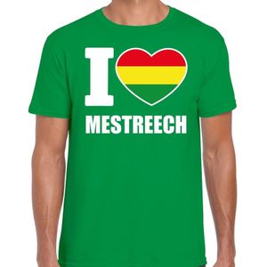 Carnaval t-shirt I love Mestreech voor heren - groen - Maastricht - Carnavalshirt / verkleedkleding