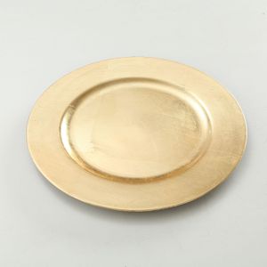 12x Rond goudkleurig diner/eettafel onderborden 33 cm - Onderborden/tafeldecoratie - Onderzet borden