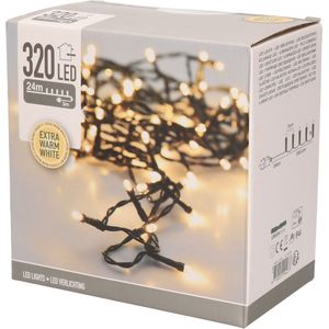 Kerstverlichting - extra warm - wit buiten - 320 lampjes - 2400 cm