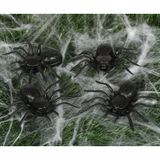 12x Plastic nep spinnen 10 cm Halloween decoratie - Horror themafeest versiering - Plastic/kunststof dieren