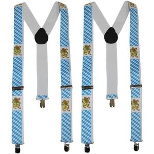 2x Beierse Oktoberfest verkleed bretels voor volwassenen - Bierfeest verkleed feest accessoire