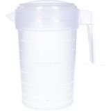 Pakket van 4x stuks kunststof schenkkannen/waterkannen van 2 liter - 2000 ml - Feest/partij/zomer